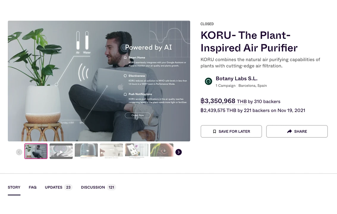 KORU - Crowdfunding & Results